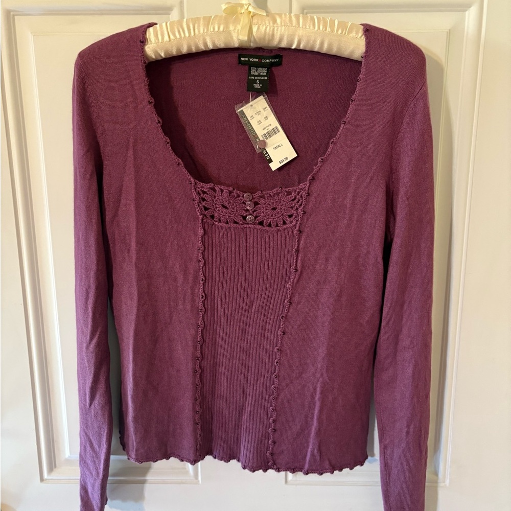 NY&CO purple sweater small